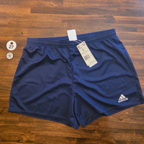 Adidas Parma 16 Shorts Women's Large Navy Blue Soccer Training AJ5901 NWT - Picture 1 of 8